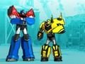 Leikur Transformers. Vélmenni í dulargervi: Super Mini Striker á netinu Leikur Transformers. Vélmenni í dulargervi: Super Mini Striker á netinu