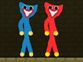 Leikur Rauður og blár Stickman Huggy  á netinu