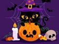 Leikur Grumpy Halloween Cats Jigsaw á netinu