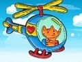 Leikur Litabók: Cat Driving Helicopter  á netinu
