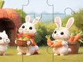 Leikur Jigsaw Puzzle: Kanínur með gulrótum  á netinu