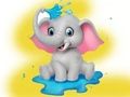 Leikur Litabók: Elephant Spraying Water  á netinu