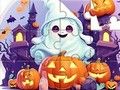 Leikur Jigsaw þraut: Halloween sætur draugur á netinu