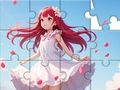 Leikur Jigsaw þraut: Hvítur kjóll stelpa á netinu