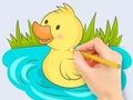 Leikur Litabók: Baby Duck Swim  á netinu
