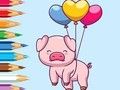 Leikur Litabók: Balloon Pig  á netinu