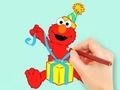 Leikur Litabók: Elmo Gift  á netinu