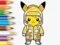 Leikur Litabók: Regnfrakki Pikachu  á netinu