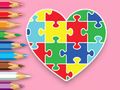 Leikur Litabók: Heart Jigsaw  á netinu