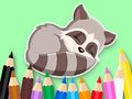 Leikur Litabók: Baby Raccoon  á netinu