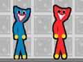 Leikur Rauður og blár Stick Huggy  á netinu