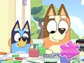 Leikur Jigsaw þraut: Bluey Family Coloring Day á netinu