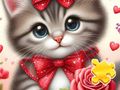 Leikur Jigsaw þraut: Rose Cat á netinu