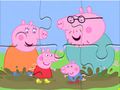 Leikur Jigsaw þraut: Peppa Pig Muddy pollar á netinu