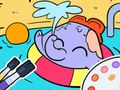 Leikur Litabók: Elephant Swim  á netinu
