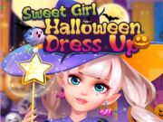 Leikur Sweet Girl Halloween klæða sig upp á netinu