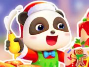 Leikur Jigsaw Puzzle: Baby Panda jólakokkur  á netinu