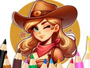 Leikur Litarbók: Cowgirl  á netinu