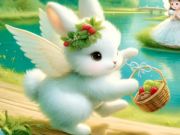 Leikur Jigsaw þraut: Angel Bunny  á netinu