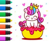 Leikur Litarbók: Unicorn Cupcake  á netinu