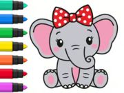 Leikur Litarbók: Elephant  á netinu