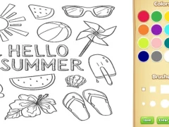 Leikur Hello Summer Coloring Book for Kids á netinu