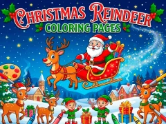 Leikur Christmas Reindeer Coloring Pages á netinu
