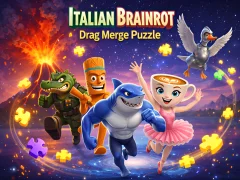 Leikur Italian Brainrot Drag Merge Puzzle á netinu
