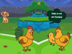 Leikur Feed Hungry Hen Family á netinu