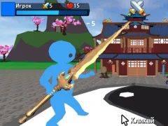 Leikur Obby Stickman On Swords á netinu