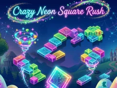 Leikur Crazy Neon Square Rush á netinu