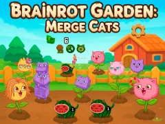Leikur Brainrot Garden. Merge Cats á netinu