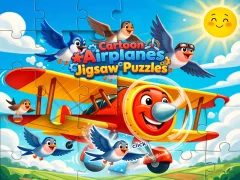 Leikur Cartoon Airplanes: Jigsaw Puzzles á netinu