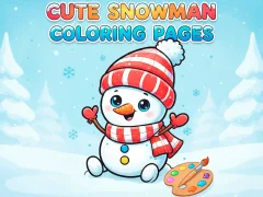 Leikur Cute Snowman Coloring Pages á netinu