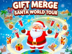 Leikur Gift Merge Santa World Tour á netinu