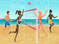 Leikur Beach Volleyball Jigsaw á netinu