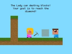 Leikur Lady And Nubik Build And Dig á netinu