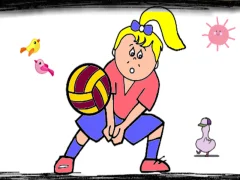 Leikur Volleyball Fun Coloring á netinu