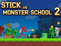 Leikur Stick vs Monster School 2 á netinu