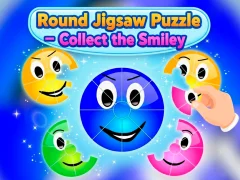Leikur Round jigsaw Puzzle - Collect the Smiley á netinu