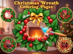Leikur Christmas Wreath Coloring Pages á netinu