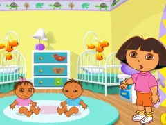Leikur Dora the Explorer Dora's Playtime with the Twins á netinu