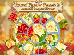 Leikur Round jigsaw Puzzle 2 - Assemble Bouquet flowers á netinu