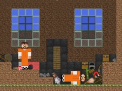 Leikur Escape from the prison in Mineblock! Destruction! á netinu