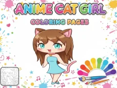 Leikur Anime Cat Girl Coloring Pages á netinu