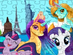 Leikur Unicorns Travel The World Puzzle á netinu