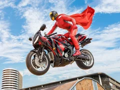 Leikur Real Motorbike Super Hero Stunt 3D á netinu