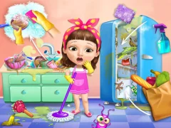 Leikur Sweet Baby Girl Cleanup Messy House á netinu