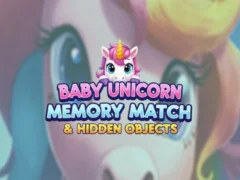 Leikur Baby Unicorn Memory Match & Hidden Objects á netinu
