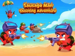 Leikur Sausage Man Shooting Adventure á netinu